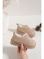 Dětské sněhule s výšivkou béžové Prina Dětské sněhule s výšivkou béžové Prina