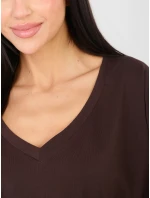 Bluzka RV BZ model 21888872 ciemny brązowy - FPrice Bluzka RV BZ model 21888872 ciemny brązowy - FPrice