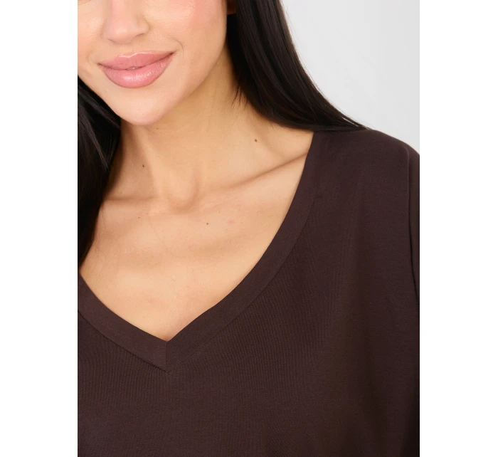 Bluzka RV BZ model 21888872 ciemny brązowy - FPrice Bluzka RV BZ model 21888872 ciemny brązowy - FPrice