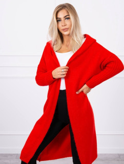 Červený svetr s kapucí