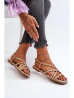 Dámské ploché sandály Big Star Béžová Dámské ploché sandály Big Star Béžová