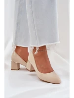 Lodičky na sloupku M380 béžové - Step in style