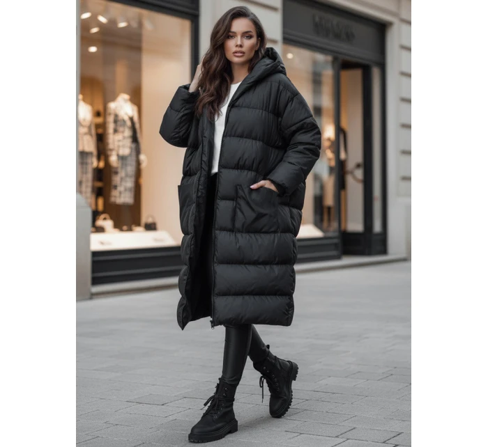 Dámská zimní bunda oversize s kapucí černá Dstreet model 21995430 - FashionStreet