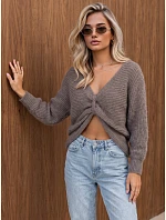 Dámský oversize svetr s nařaseným předním dílem Fango FashionStreet MY2645 Dámský oversize svetr s nařaseným předním dílem Fango FashionStreet MY2645