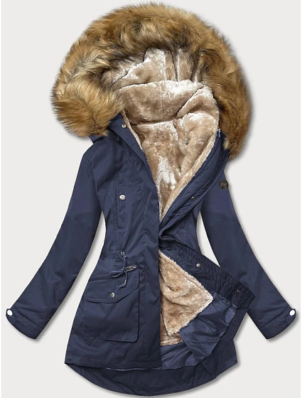Dámská zimní bunda navy-beige (m-21356)