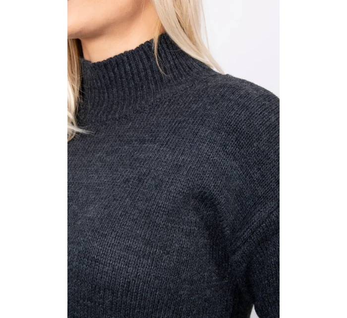 Poloviční svetr s rolákem grafitový