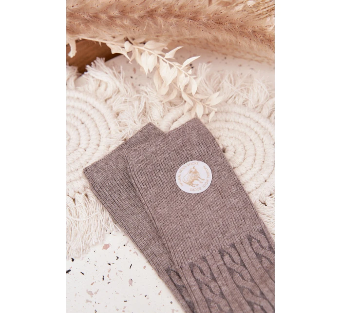 Dlouhé vlněné dámské ponožky šedé