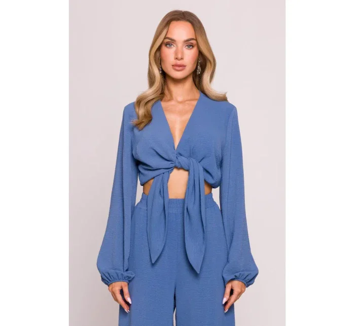 model 21136161 Crop top s vázáním vpředu džíny - Moe