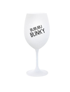 BUBUBUBLINKY - bílá  sklenice na víno 350 ml