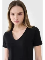 Dámské Slim fit tričko 4FWSS25TTSHF1990 20S Černá - 4F