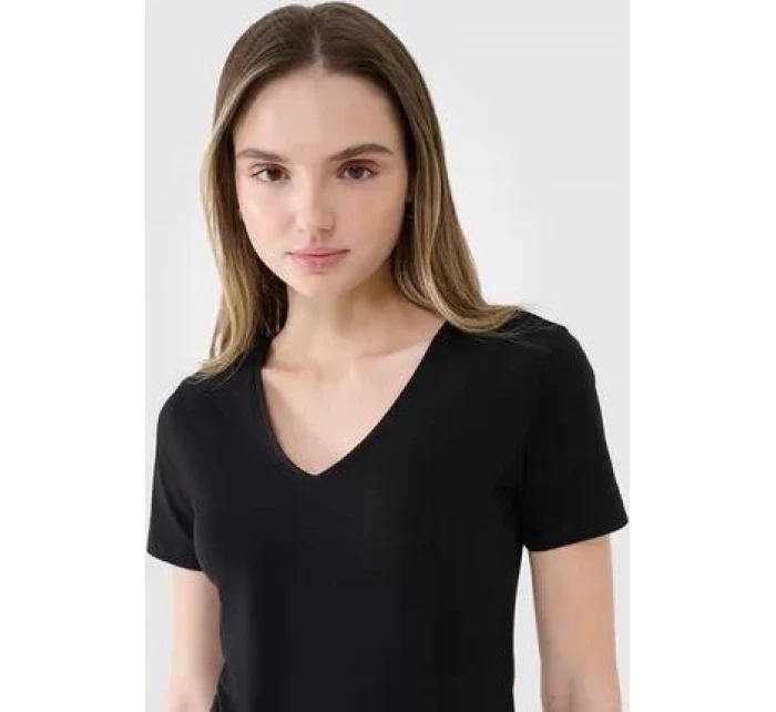 Dámské Slim fit tričko 4FWSS25TTSHF1990 20S Černá - 4F