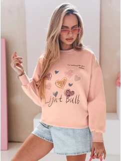 Dámská oversize mikina se srdíčky PINKNOTE pink FashionStreet BY1500