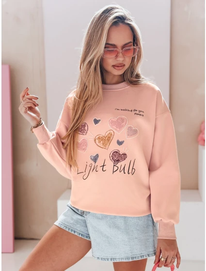 Dámská oversize mikina se srdíčky PINKNOTE pink FashionStreet BY1500