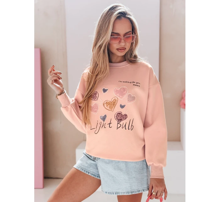 Dámská oversize mikina se srdíčky PINKNOTE pink FashionStreet BY1500