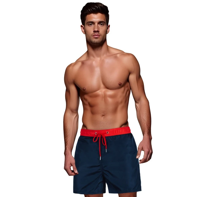 Pánské tmavě modré a červené plavecké šortky Dstreet model 21989717 - FashionStreet