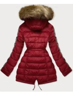 Vínovo-hnědá oboustranná dámská zimní bunda (mhm-w556) Vínovo-hnědá oboustranná dámská zimní bunda (mhm-w556)