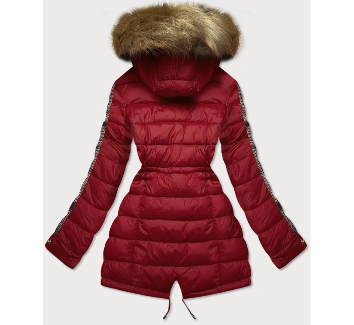 Vínovo-hnědá oboustranná dámská zimní bunda (mhm-w556) Vínovo-hnědá oboustranná dámská zimní bunda (mhm-w556)