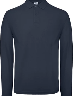 B&C ID.001 LSL Pánské piqué polo s dlouhým rukávem 01.0I12 navy
