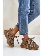 Dámské Zamszové Tenisky Na Platformě S Tlustým Šněrováním Panthera Artiker 55C0135 Hnědé