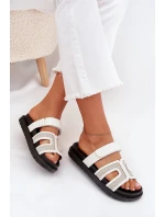 Dámské pantofle na platformě se suchým zipem bílé model 21703973 - Boto Dámské pantofle na platformě se suchým zipem bílé model 21703973 - Boto