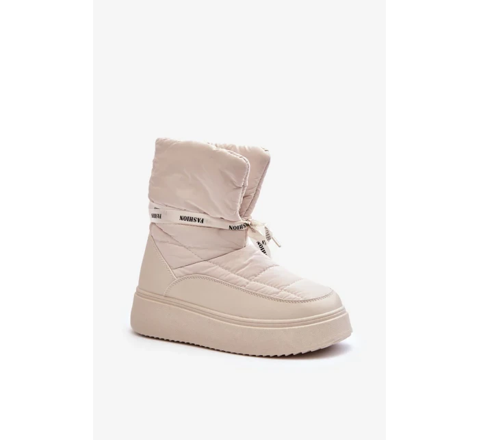 Dámské sněhule s ozdobným šněrováním světle béžová Siracna