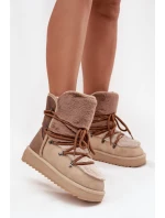 Dámské sněhové boty s kožíškem DFSH370012 Béžová - DFranklin Dámské sněhové boty s kožíškem DFSH370012 Béžová - DFranklin