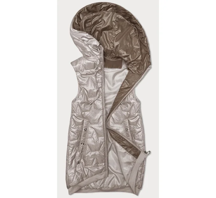 Světle béžová dámská vesta se lemem na spodním  model 19699829 - S'WEST