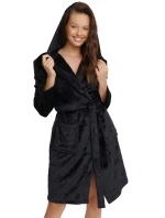 Dámský župan model 20850518 Glossy black - Henderson Dámský župan model 20850518 Glossy black - Henderson