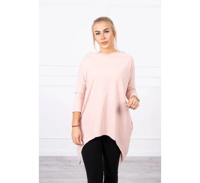 Mikina s potiskem křídel pudrově růžová