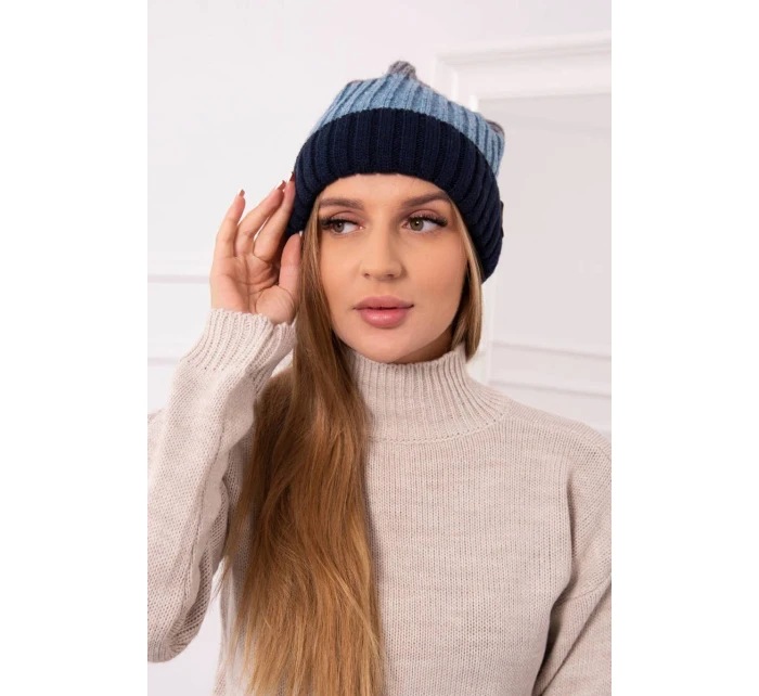 Fleecová čepice Bojana K265 navy+jeans+dark grey