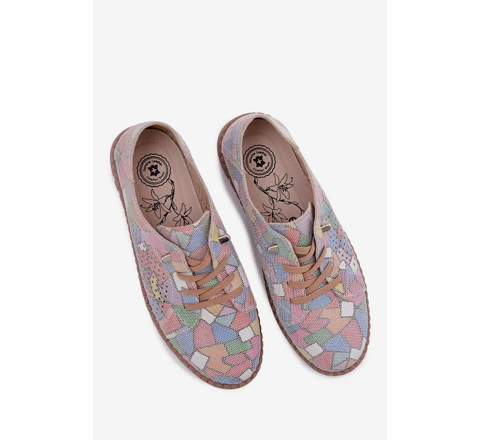 Vzorované vzorované dámské polobotky z přírodního semiše vícebarevné model 22123289 - Boto