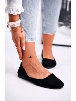 Dámské semišové baleríny černé model 21512735 - EVENTO