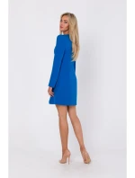 M755 Šaty s modelujícím prošíváním - modré