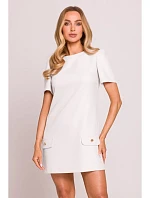 M855 Mini šaty áčkového střihu - krémové