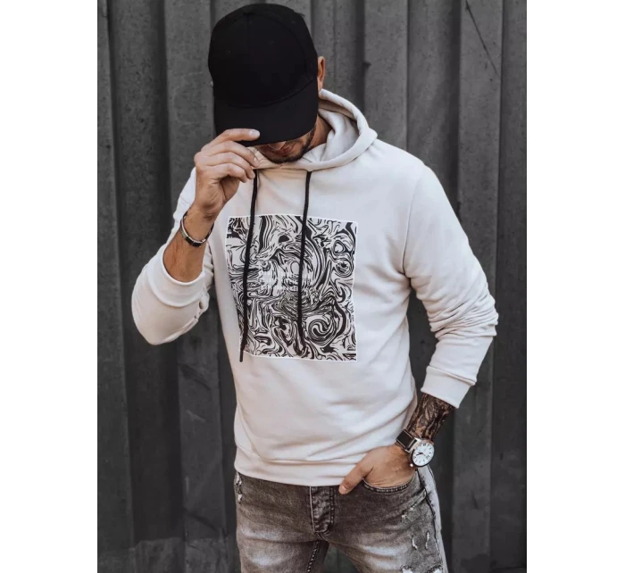 Pánská mikina v barvě ecru Dstreet BX5469 Pánská mikina v barvě ecru Dstreet BX5469