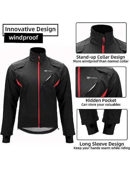 zimní cyklistická model 22376987 černá, velikost 4XL - Rockbros zimní cyklistická model 22376987 černá, velikost 4XL - Rockbros