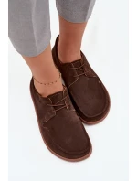 Dámské polobotky typu barefoot z přírodního semiše Zazoo 327 čokoládové