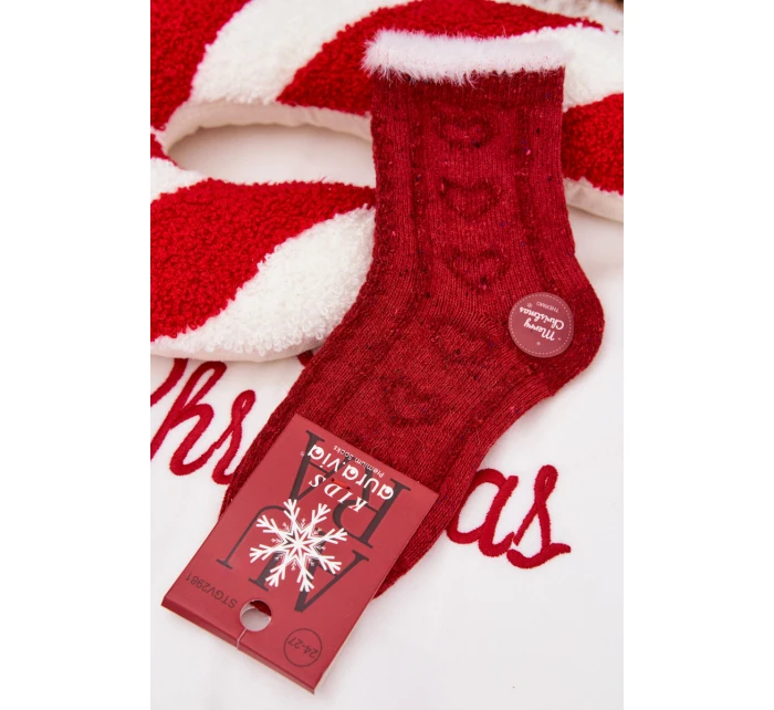 Dětské vánoční ponožky alpaka červené model 21786784 - Aura.via