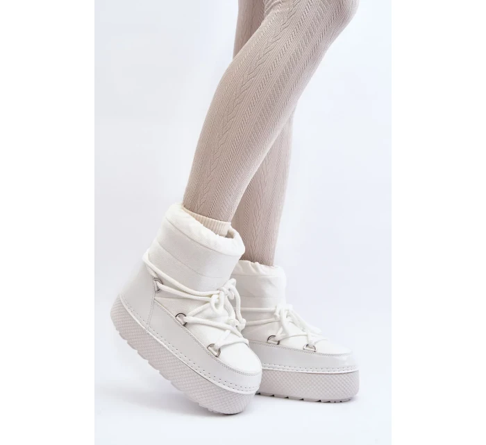 Dámské sněhule se šněrováním bílé Toolsa