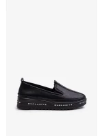 Kožené Dámské Boty Na Platformě S.Barski černá Kožené Dámské Boty Na Platformě S.Barski černá