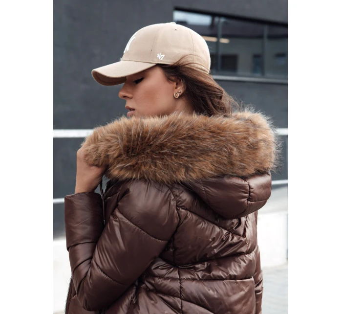 Dámská zimní bunda s kapucí WINTERCHIC hnědá FashionStreet TY4458