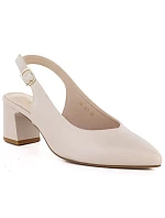 Dámské lodičky s páskem béžové Sergio model 22099428 - LEONE Dámské lodičky s páskem béžové Sergio model 22099428 - LEONE