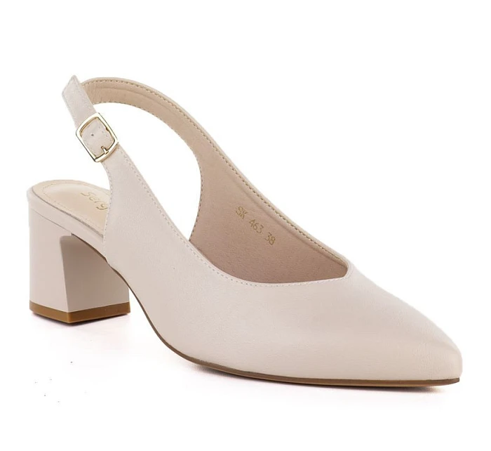 Dámské lodičky s páskem béžové Sergio model 22099428 - LEONE Dámské lodičky s páskem béžové Sergio model 22099428 - LEONE