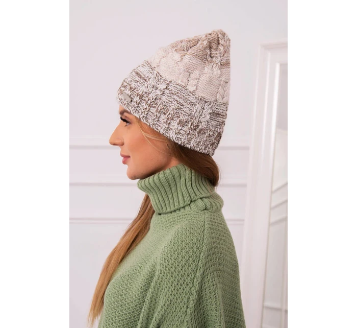 Fleecová čepice Dolores K303 hnědá+světle béžová+tmavě béžová Fleecová čepice Dolores K303 hnědá+světle béžová+tmavě béžová