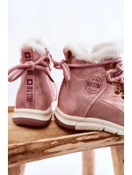 Dětské zateplené kozačky na zip Big Star model 21599161 Růžove - Big Star Shoes Dětské zateplené kozačky na zip Big Star model 21599161 Růžove - Big Star Shoes