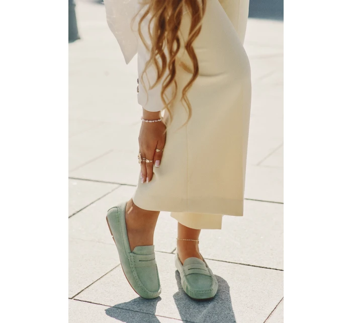 Dámské Semišové Mokasíny Big Star model 21693792 Zelené - Big Star Shoes