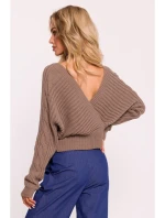 svetr s výstřihem do V cappuccino model 20476140 - Moe svetr s výstřihem do V cappuccino model 20476140 - Moe