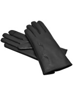 Dámské kožené antibakteriální rukavice model 16627229 Black - Semiline