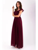 Dámské šaty s dlouhé bordó Bordó / S model 15042981 - EVA&LOLA Dámské šaty s dlouhé bordó Bordó / S model 15042981 - EVA&LOLA