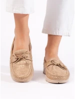 Moderní hnědé mokasíny dámské bez podpatku Moderní hnědé mokasíny dámské bez podpatku